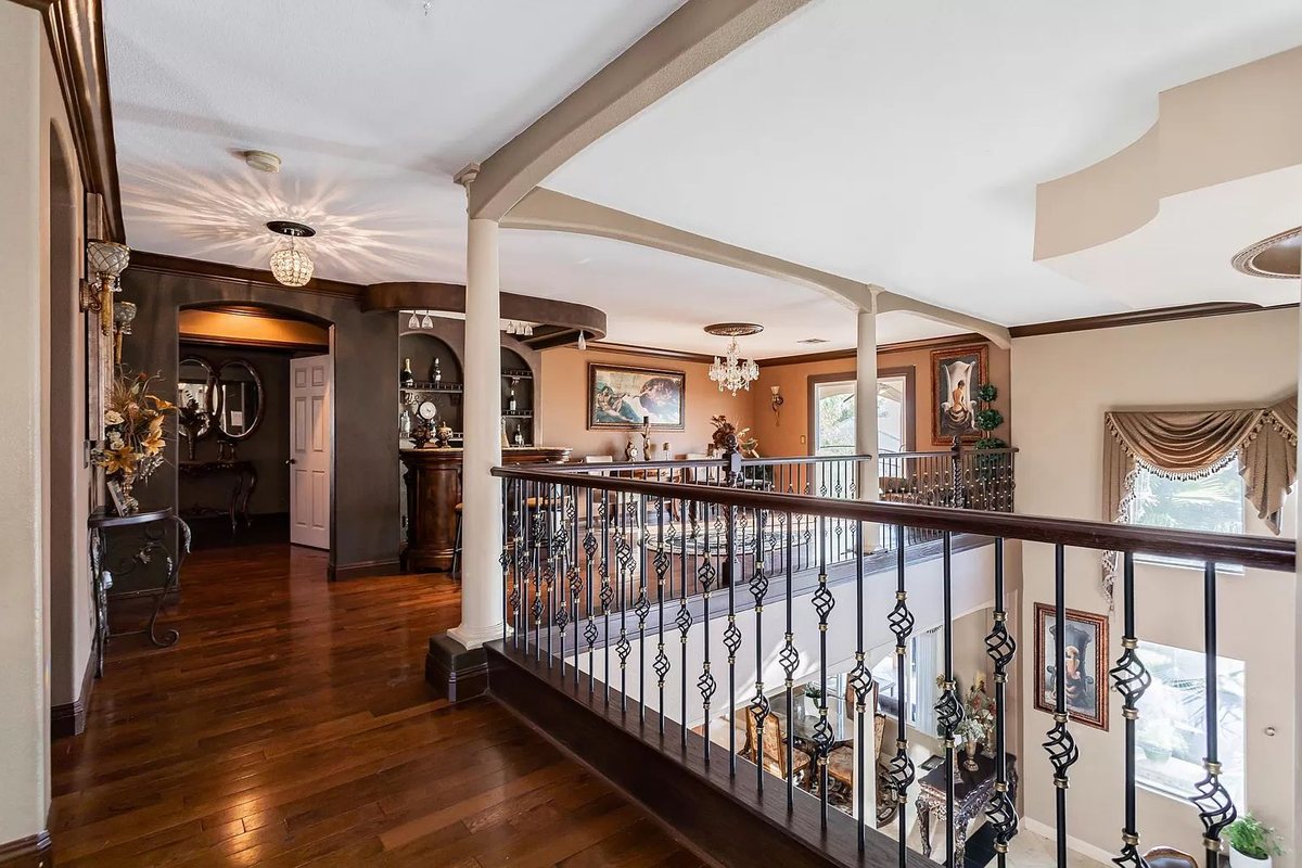 Open loft living area at the Luxurious Park Oasis townhouse in The Lakes, Las Vegas